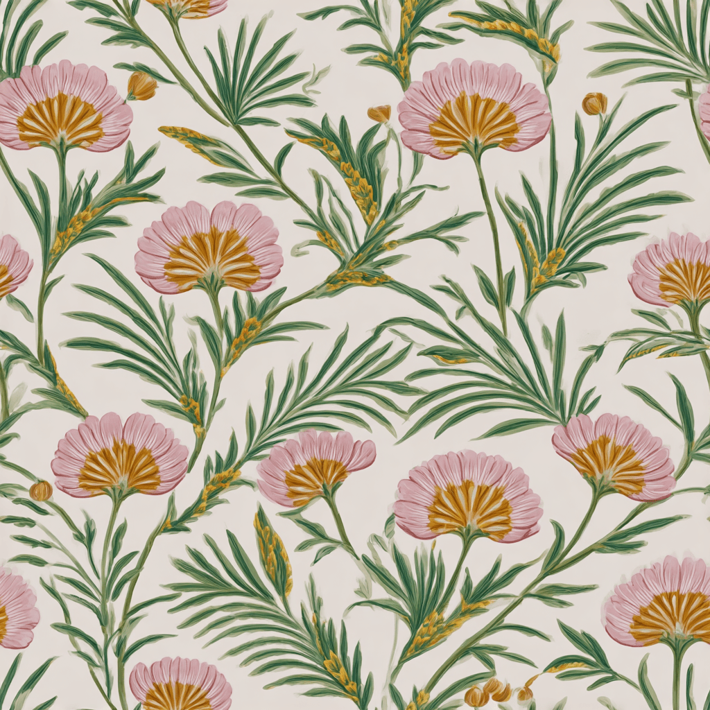 Folk Flor Wallpaper - Painted Paper
