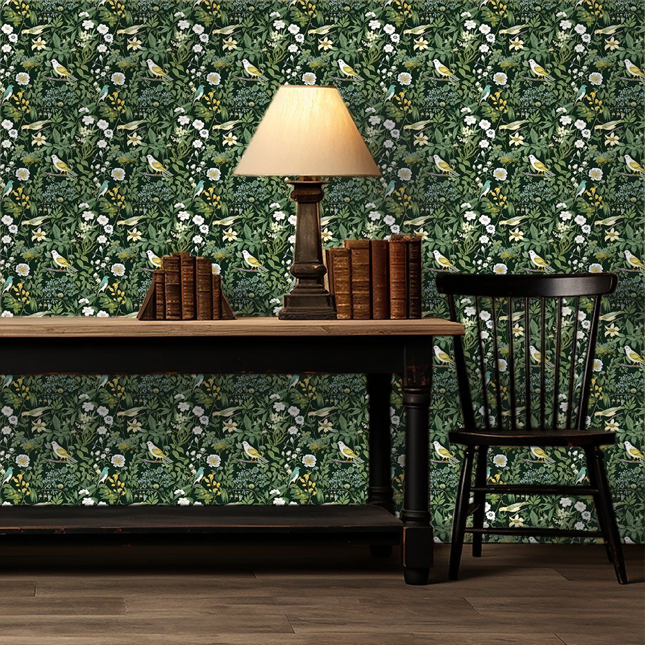Forest Birds Wallpaper - Benton Lane Home - Painted Paper
