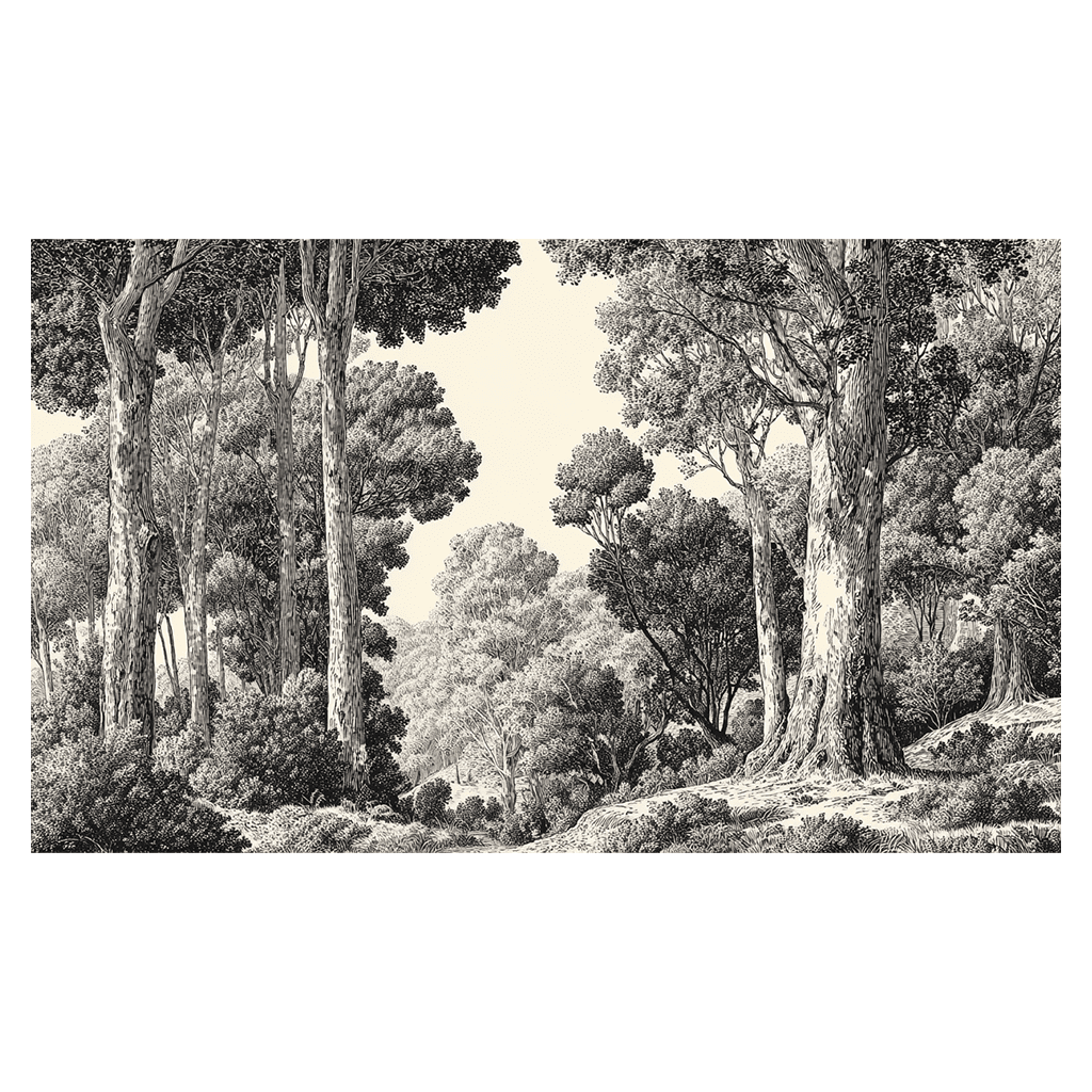 Forest Linework - Tapestry - Benton Lane Home - Painted Paper