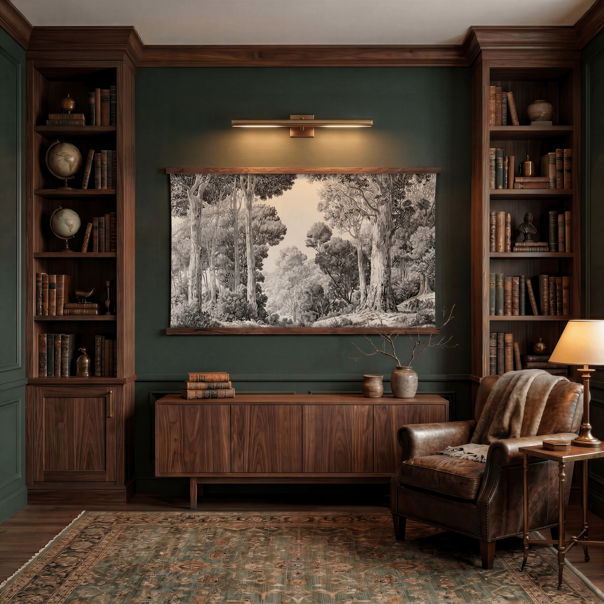 Forest Linework - Tapestry - Benton Lane Home - Painted Paper