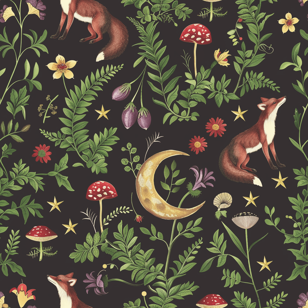 Foxfire Meadow Wallpaper - Painted Paper