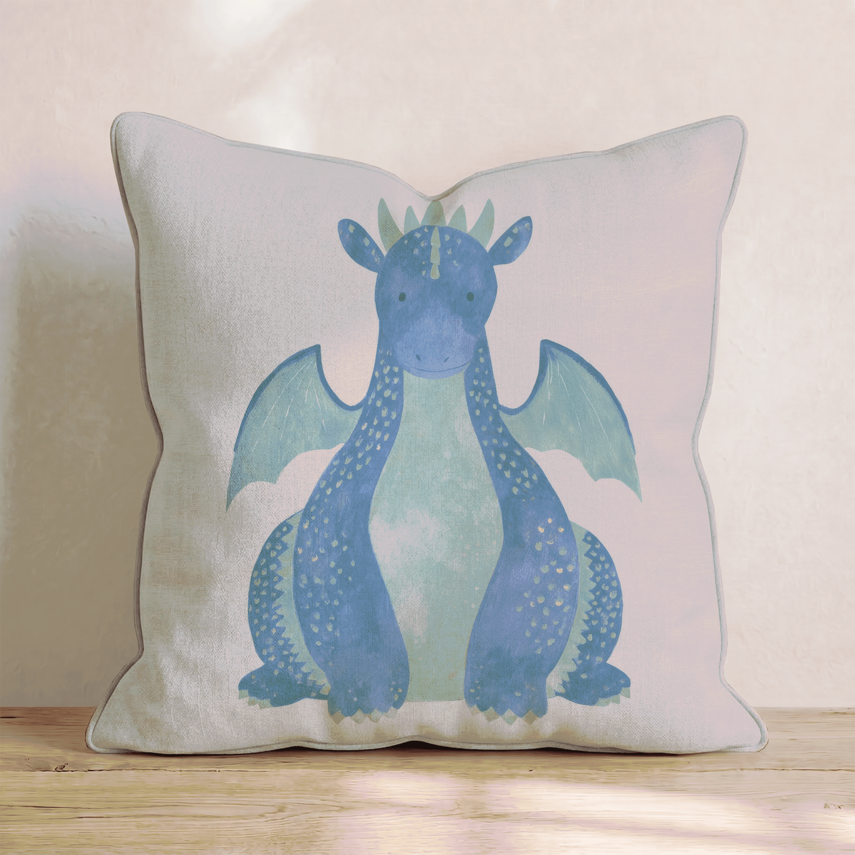Friendly Blue Dragon Throw Pillow - Benton Lane Home - Hillcroft Home