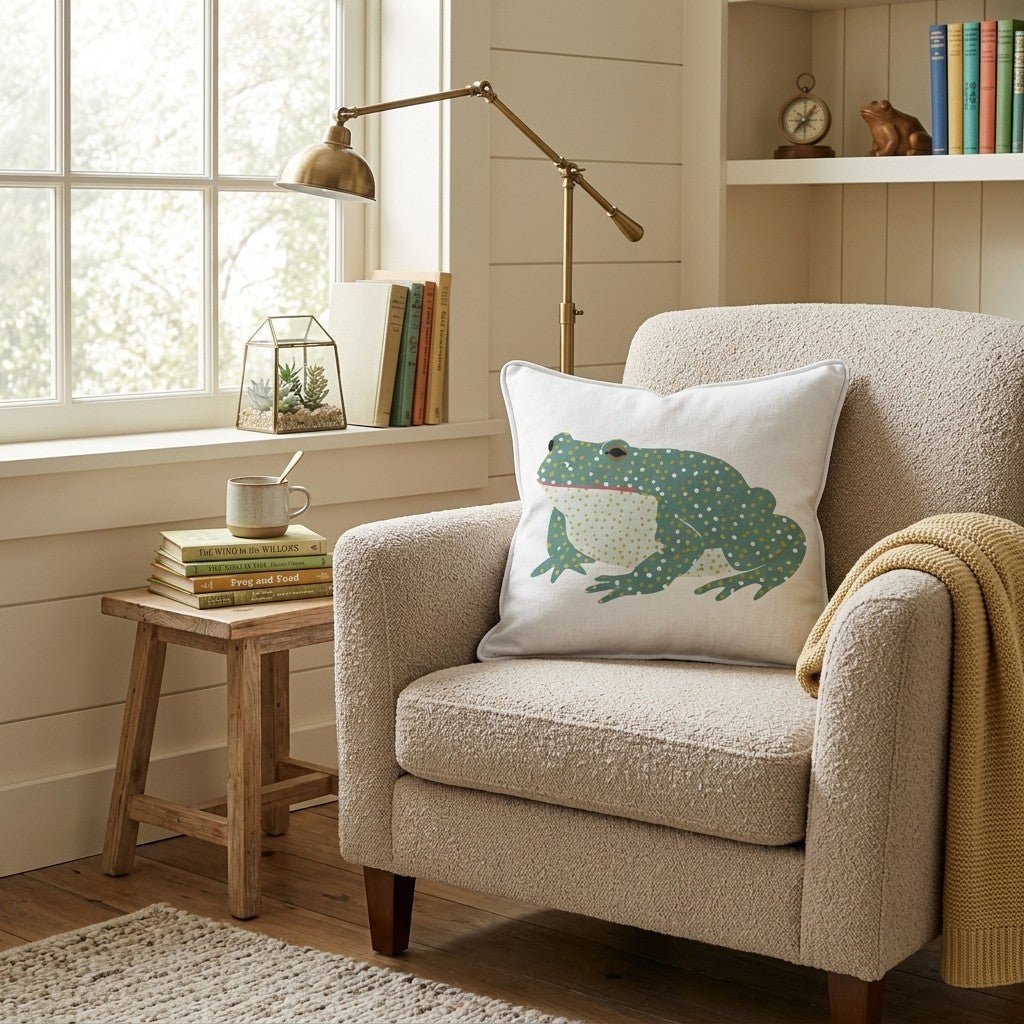 Friendly Frog Throw Pillow - Benton Lane Home - Hillcroft Home