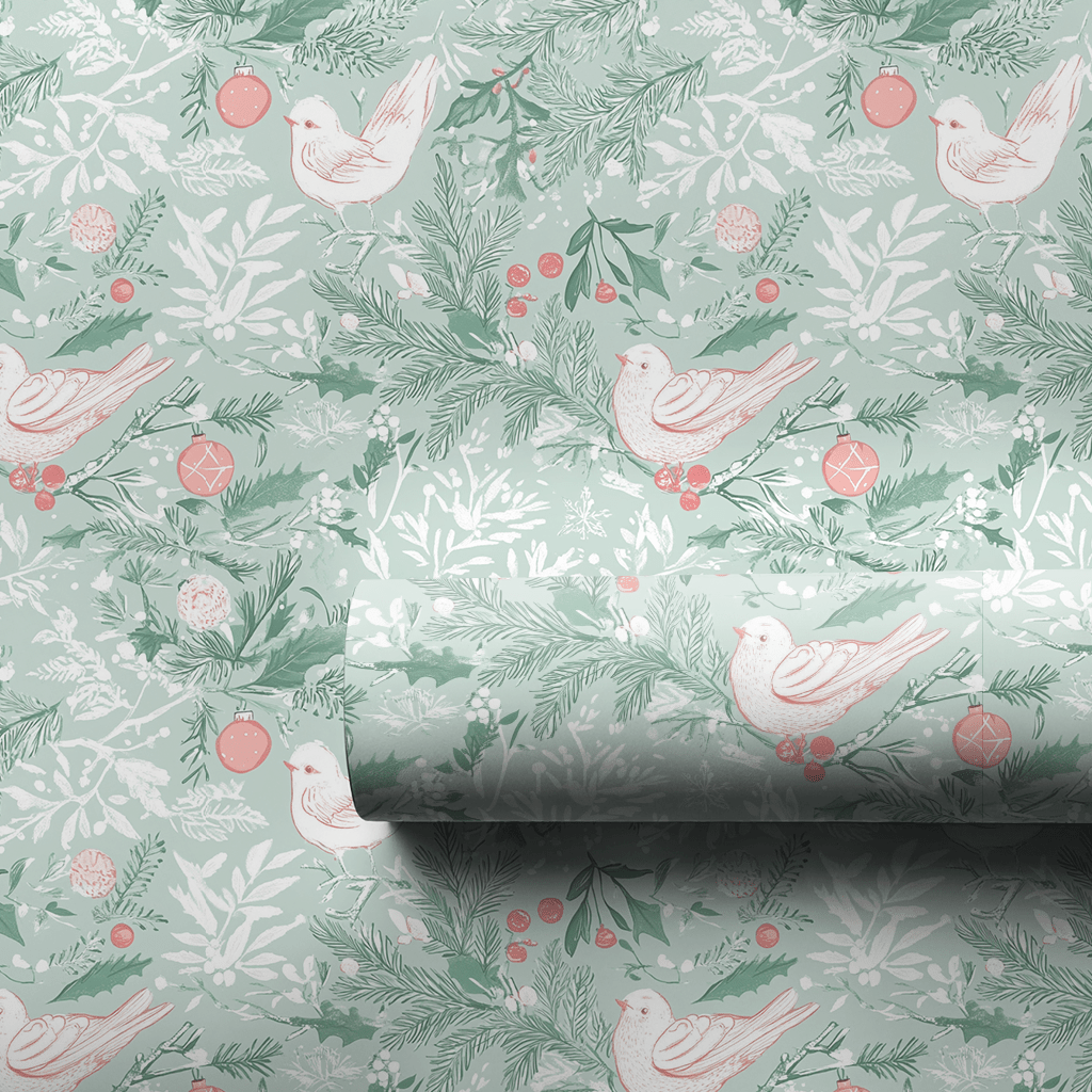 Frosted Flock - Wrapping Paper - Benton Lane Home - Lemon Park