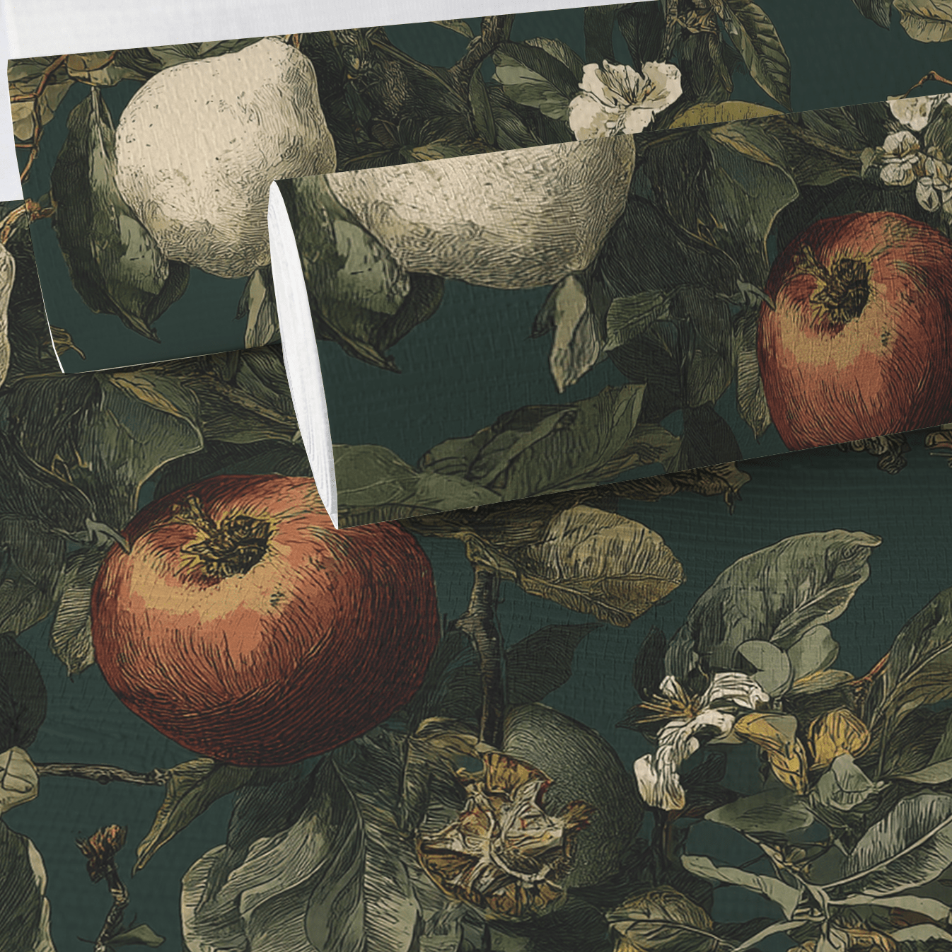 Fruitful Blooms Faux Grasscloth Wallpaper - Painted Paper