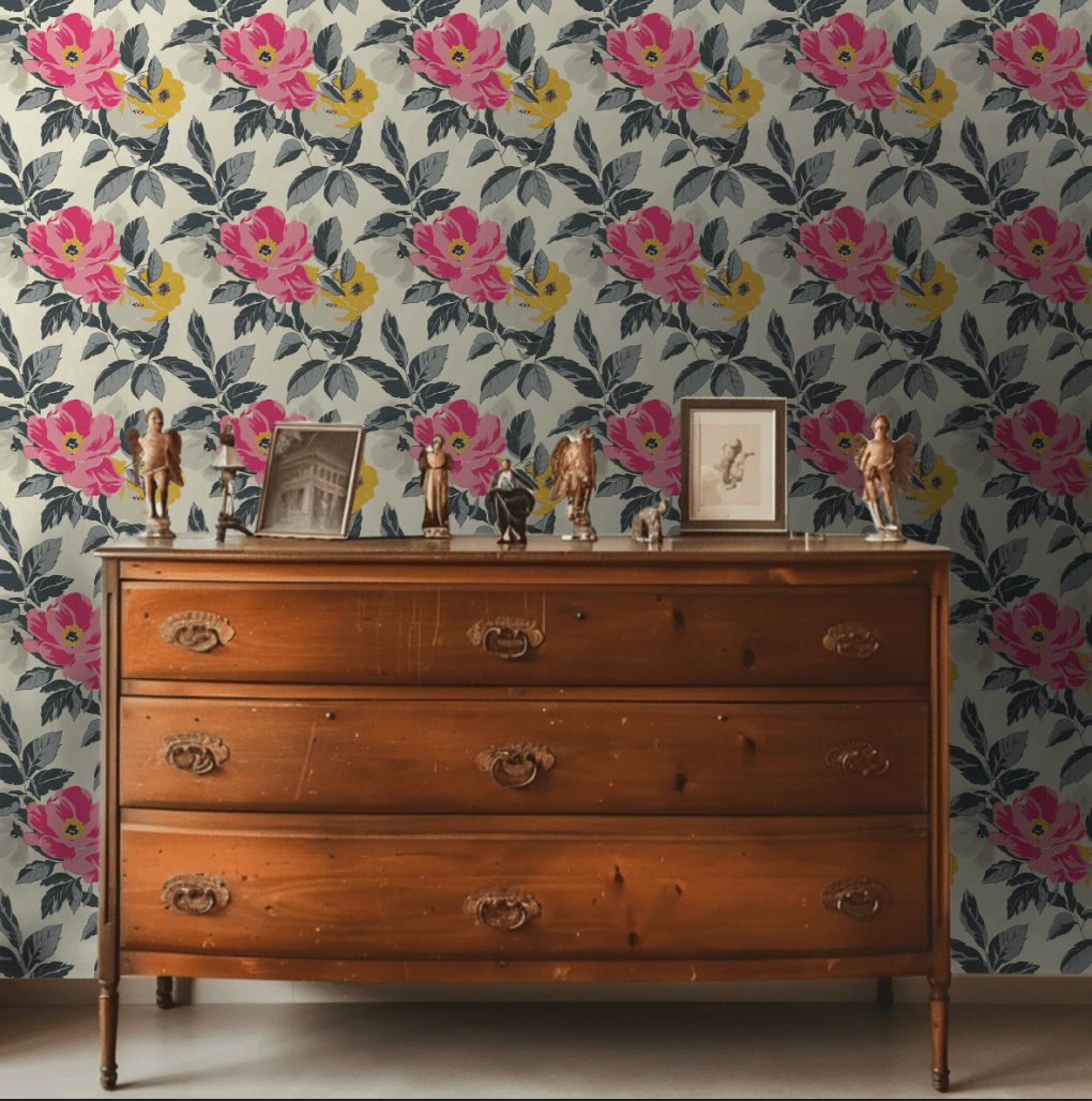 Fuchsia Bloom Wallpaper - Benton Lane Home - Lemon Park