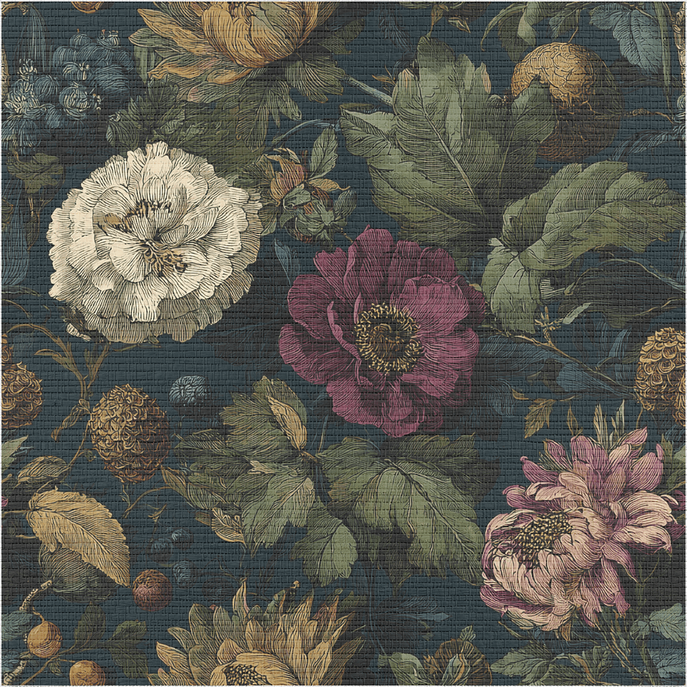 Garden Night Faux Grasscloth Wallpaper - Painted Paper