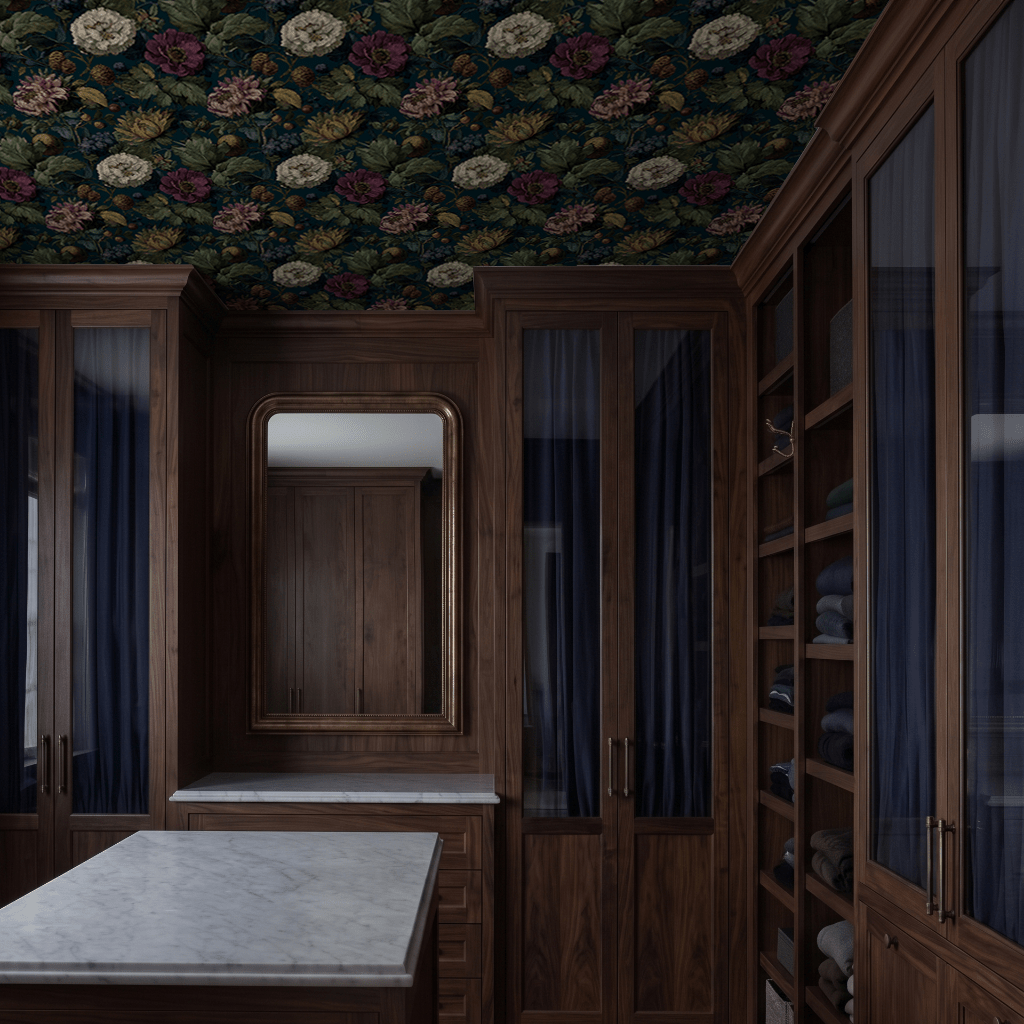 Garden Night Wallpaper - Painted Paper