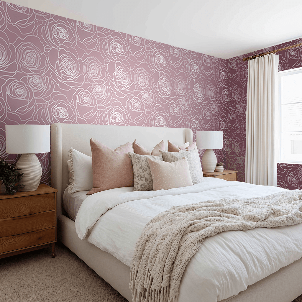 Garden Sketch Wallpaper - Benton Lane Home - Painted Paper