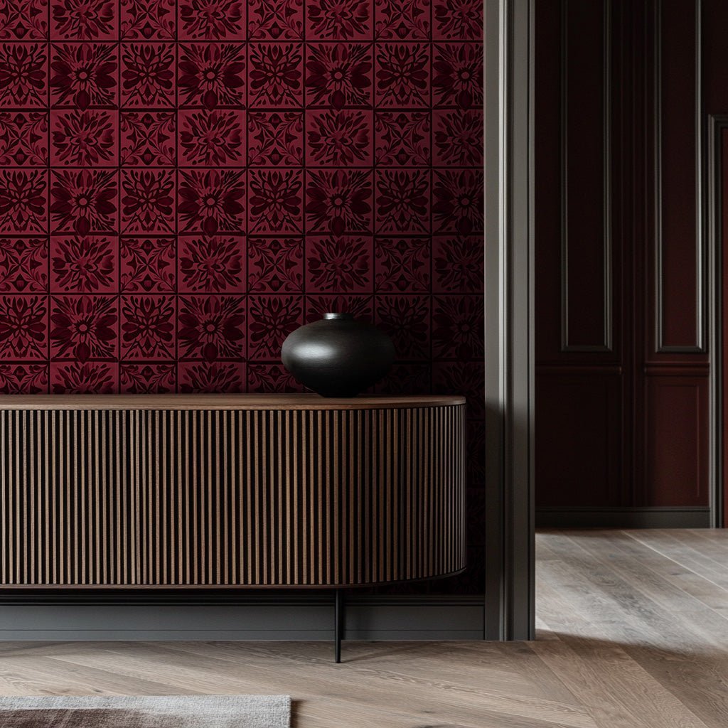 Garnet Mosaic Wallpaper - Benton Lane Home - Painted Paper