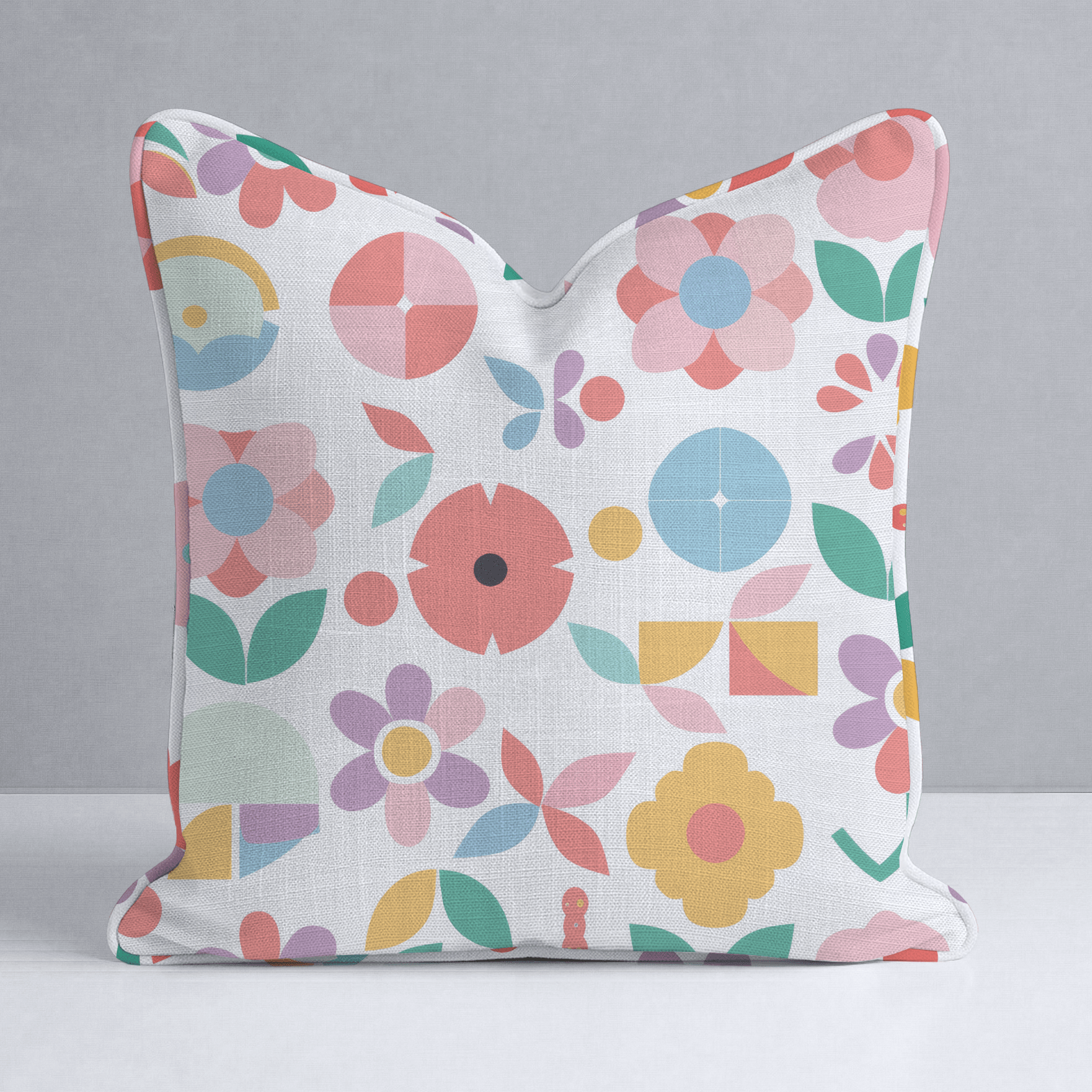 Geoflora Throw Pillow - Lemon Park