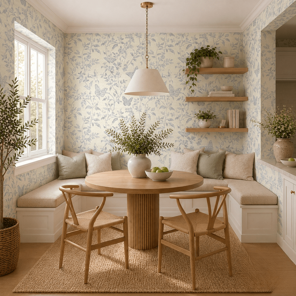 Germantown Blue Faux Grasscloth Wallpaper - Lemon Park