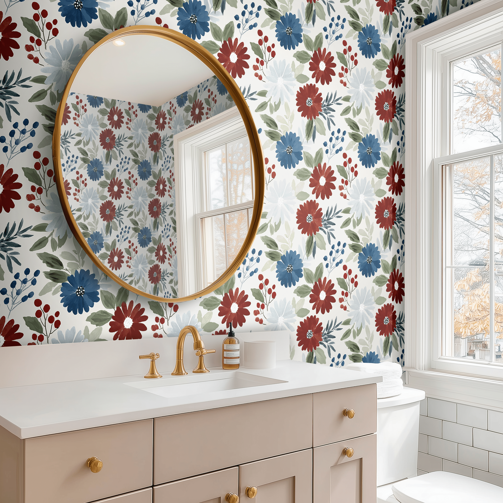 Gilded Petals Wallpaper - Benton Lane Home - Painted Paper