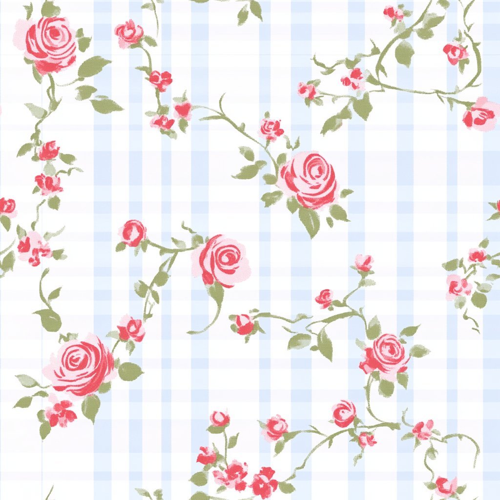 Gingham Garden Wallpaper - Benton Lane Home - Painted Paper