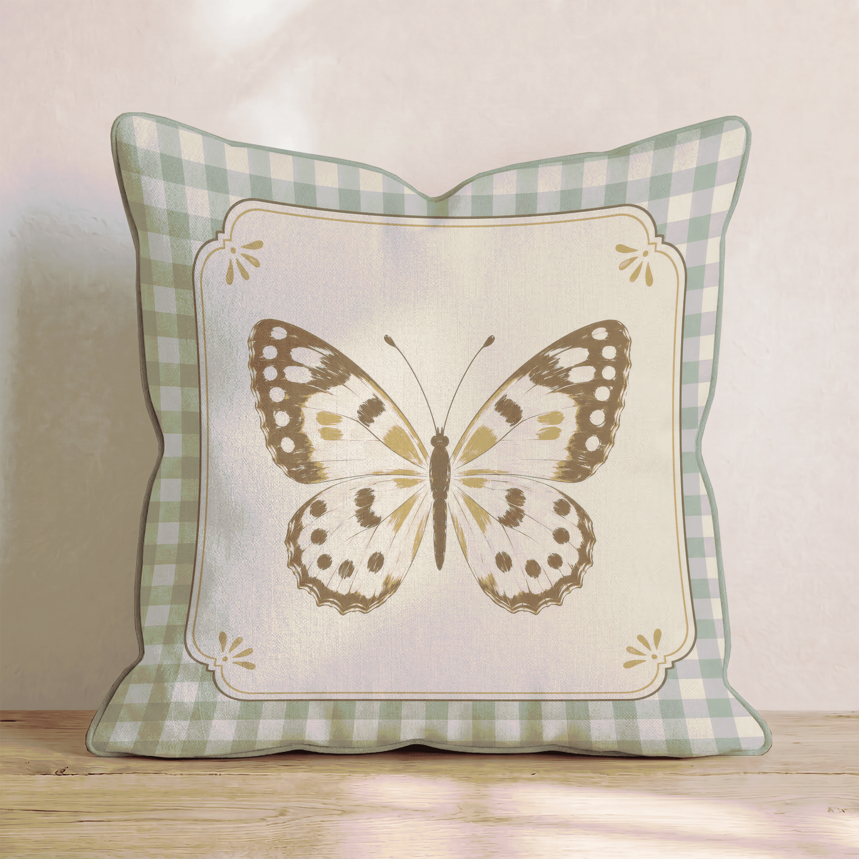 Gingham Mariposa Throw Pillow - Benton Lane Home - Hillcroft Home