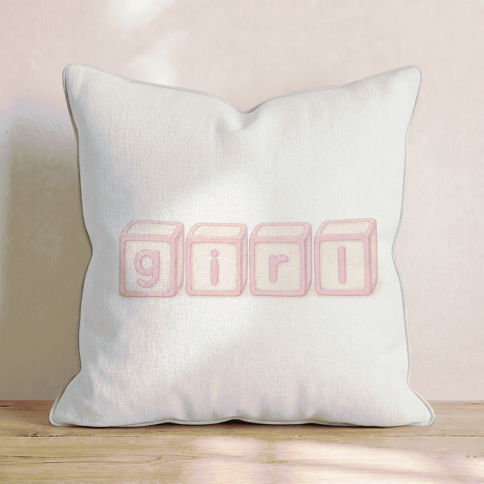 Girl Blocks Throw Pillow - Benton Lane Home - Hillcroft Home