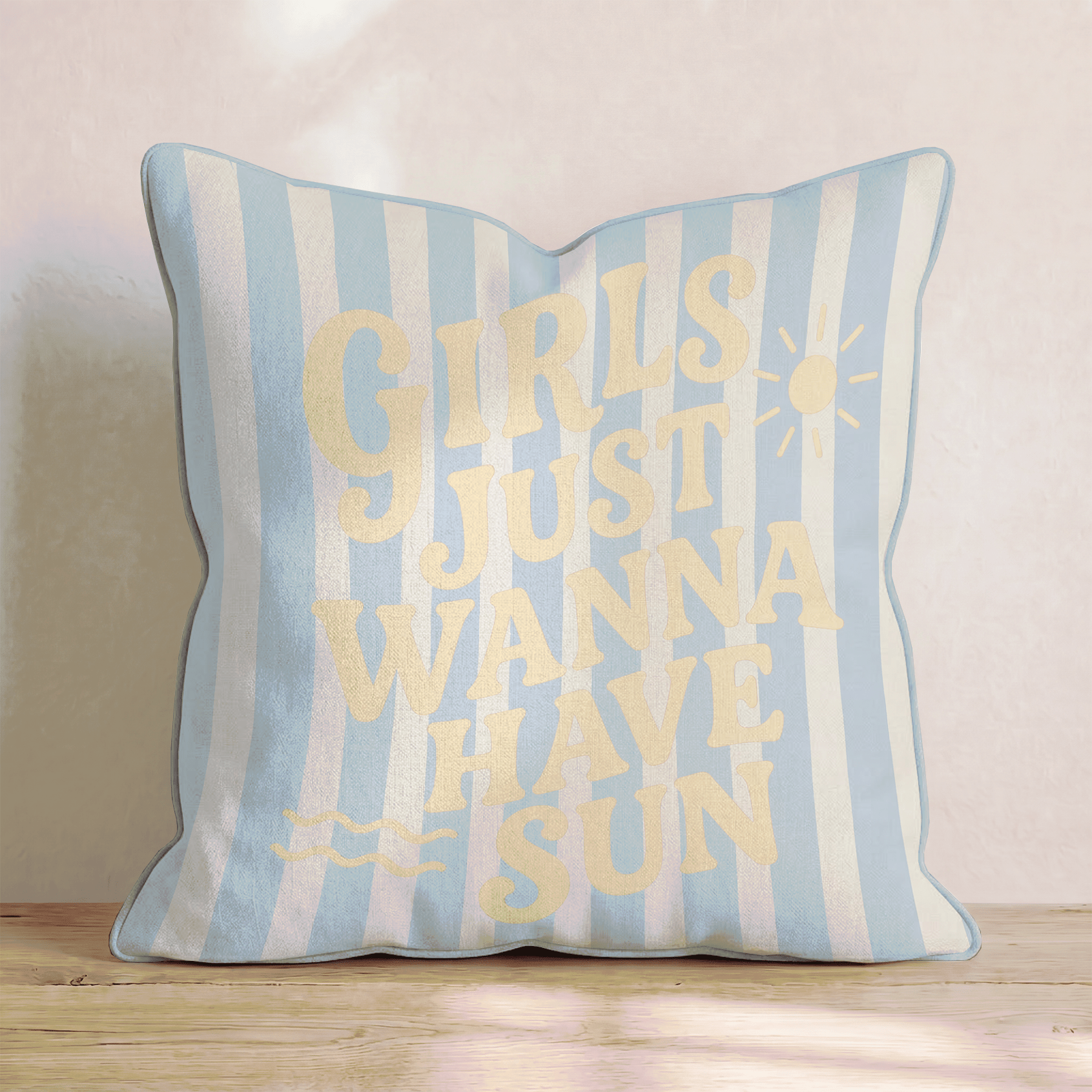 Girls Just Wanna Have Sun Throw Pillow - Benton Lane Home - Hillcroft Home