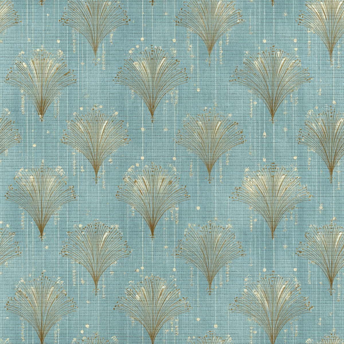 Gold Fanning Faux Grasscloth Wallpaper - Lemon Park