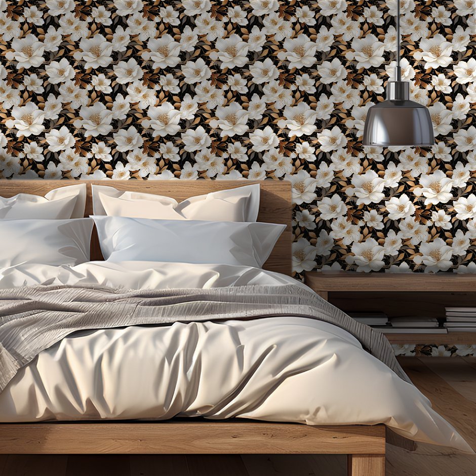 Golden Bloom Wallpaper - Benton Lane Home - Painted Paper