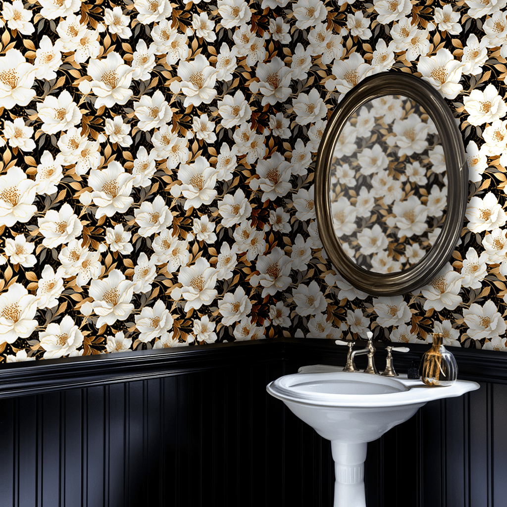 Golden Bloom Wallpaper - Benton Lane Home - Painted Paper