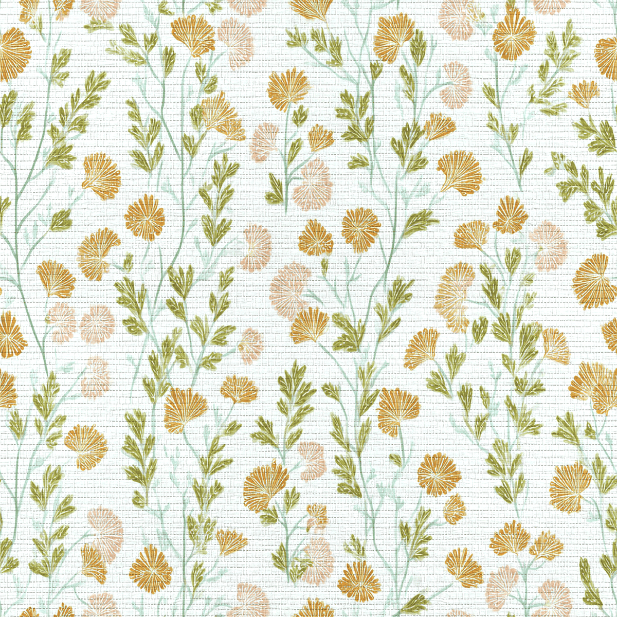 Golden Dandelion Faux Grasscloth Wallpaper - Lemon Park