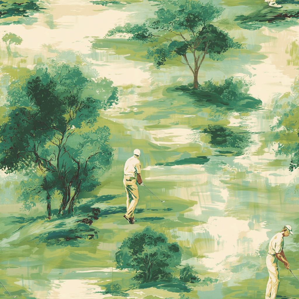 Golden Hour Fairway Wallpaper - Benton Lane Home - Painted Paper