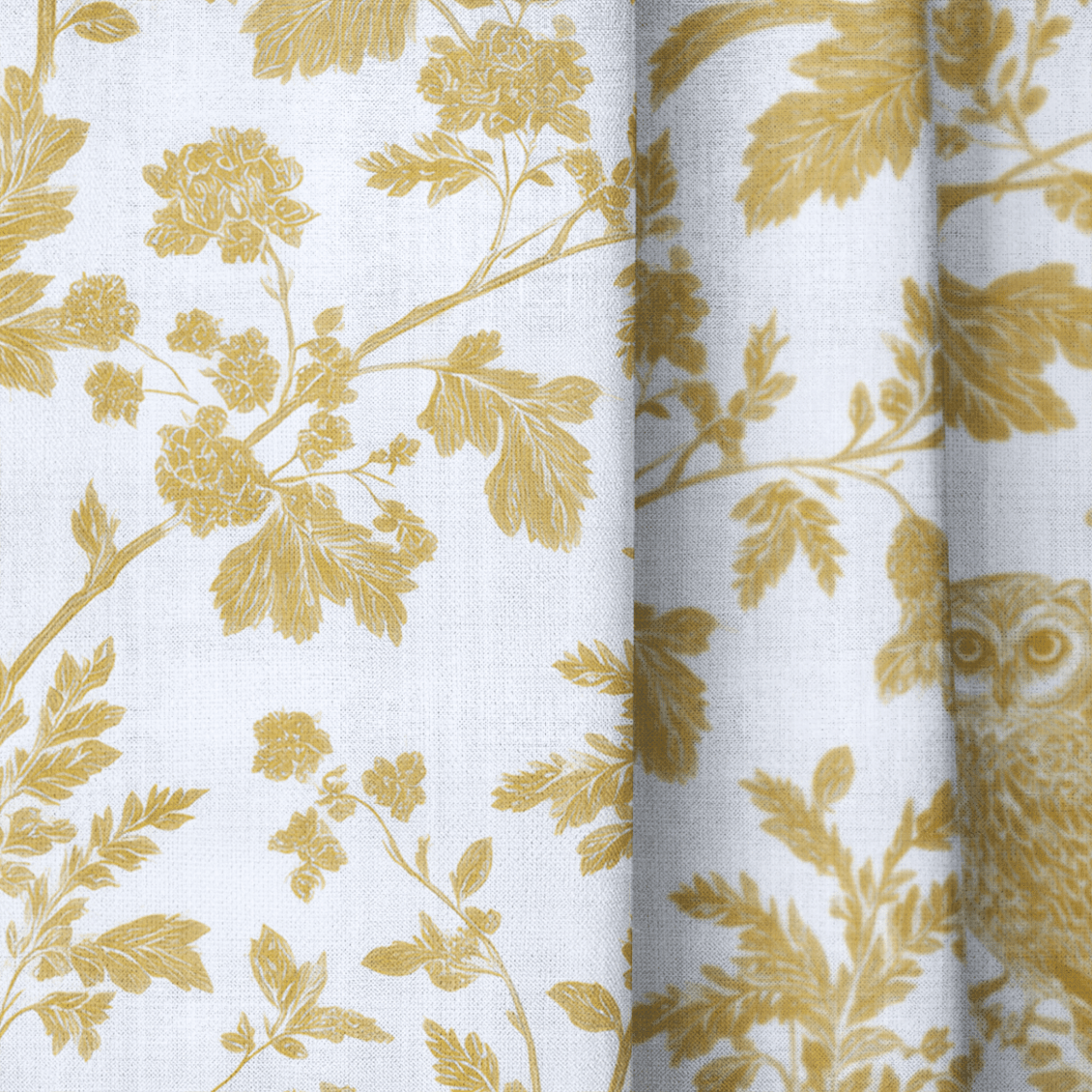 Golden Owl Friend - Drapery - Benton Lane Home - Lemon Park