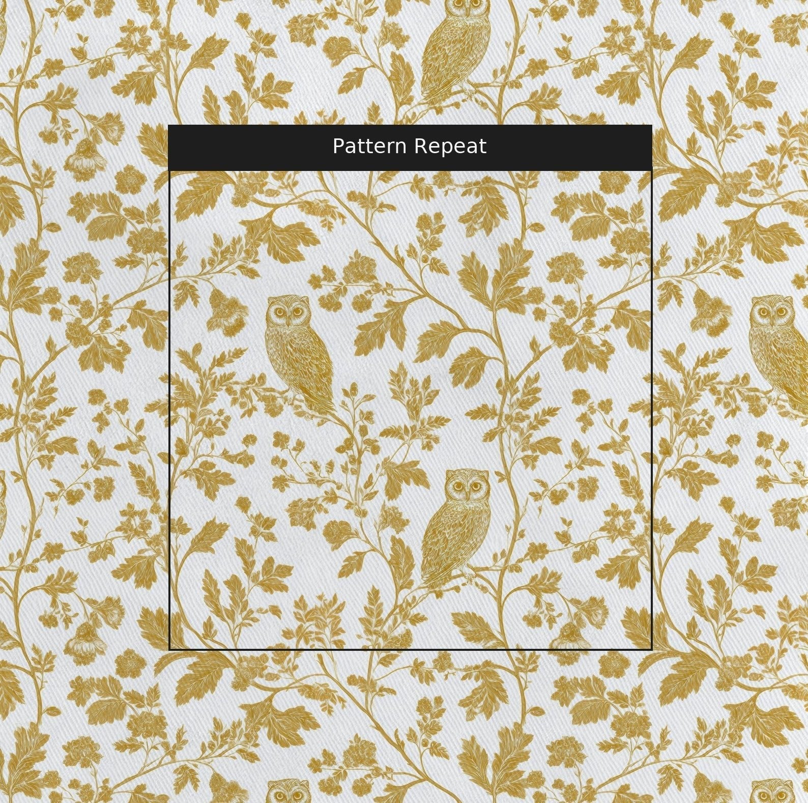 Golden Owl Friend - Fabric - Lemon Park