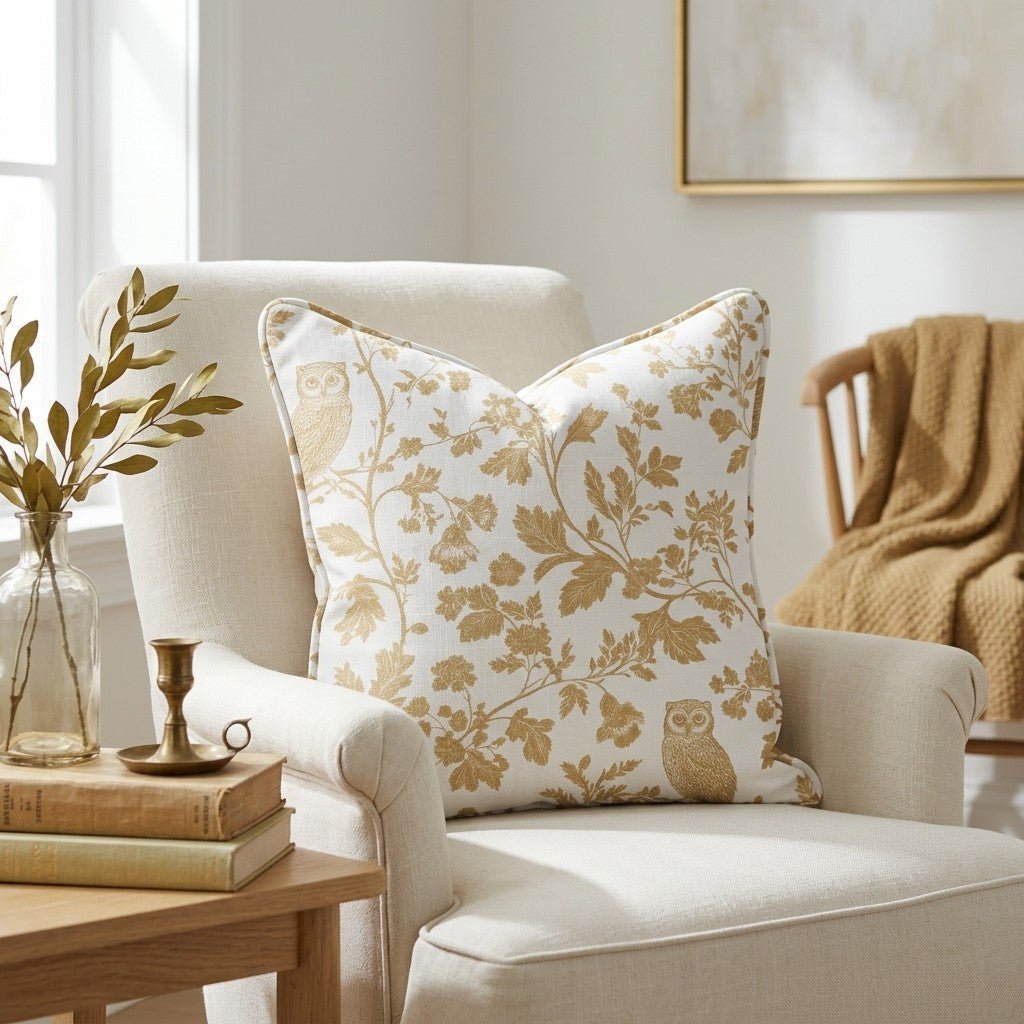 Golden Owl Friend Throw Pillow - Benton Lane Home - Lemon Park