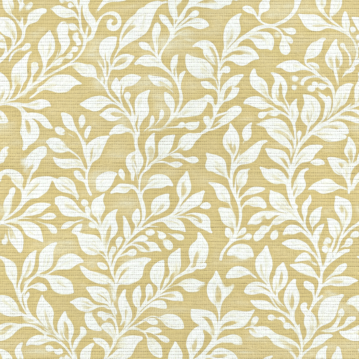 Golden Vine Faux Grasscloth Wallpaper - Lemon Park