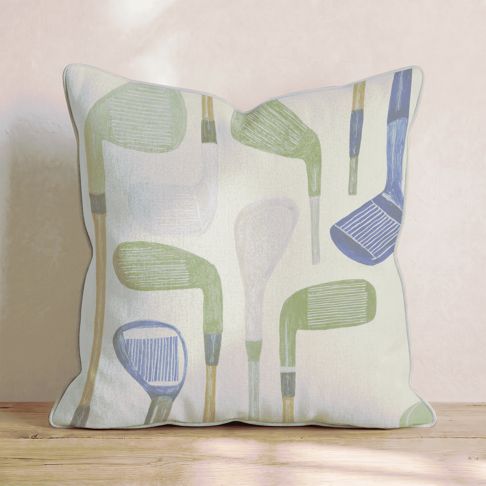 Golf Club Pattern Throw Pillow - Benton Lane Home - Hillcroft Home