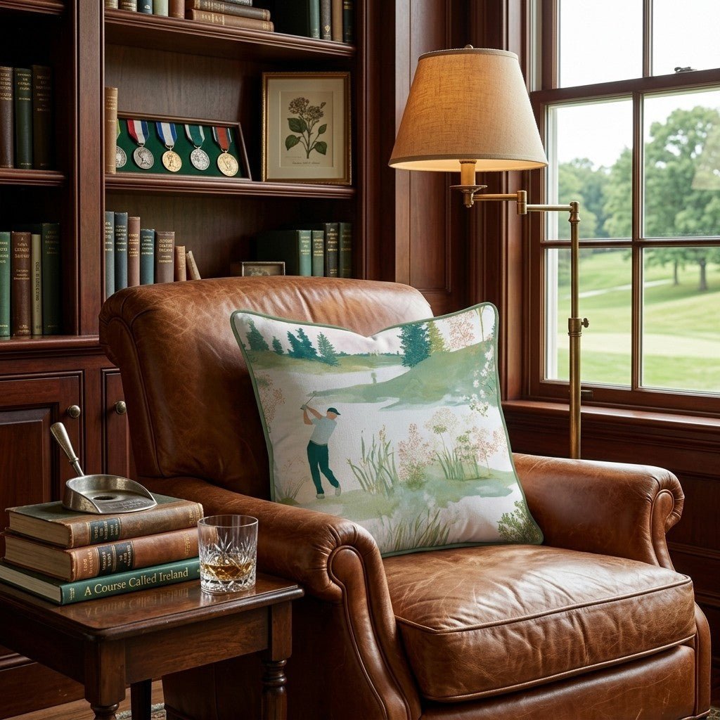 Golfing Scene Throw Pillow - Benton Lane Home - Hillcroft Home