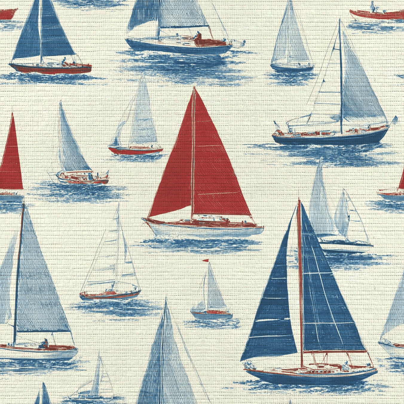 Gone Sailing Faux Grasscloth Wallpaper - Painted Paper