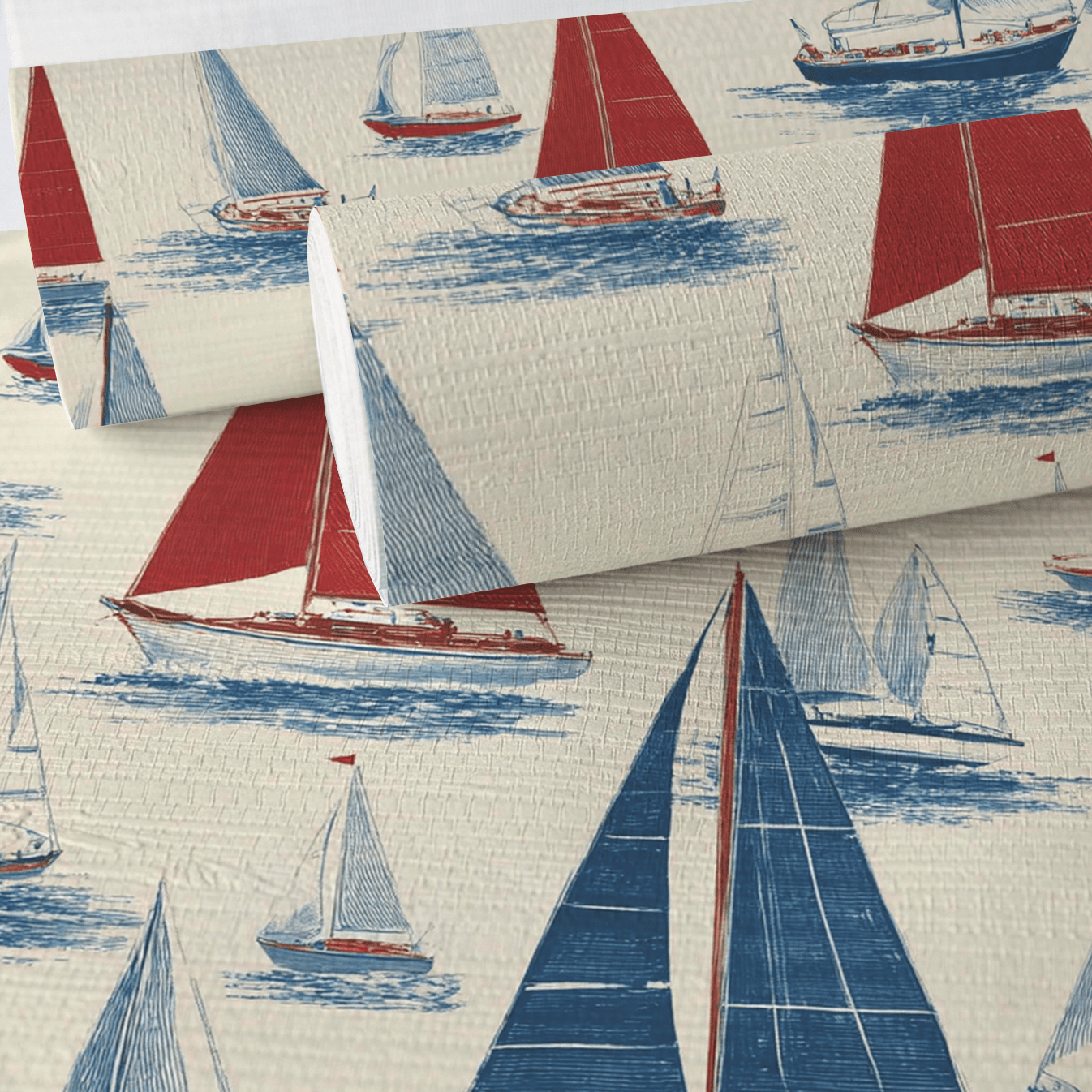 Gone Sailing Faux Grasscloth Wallpaper - Painted Paper