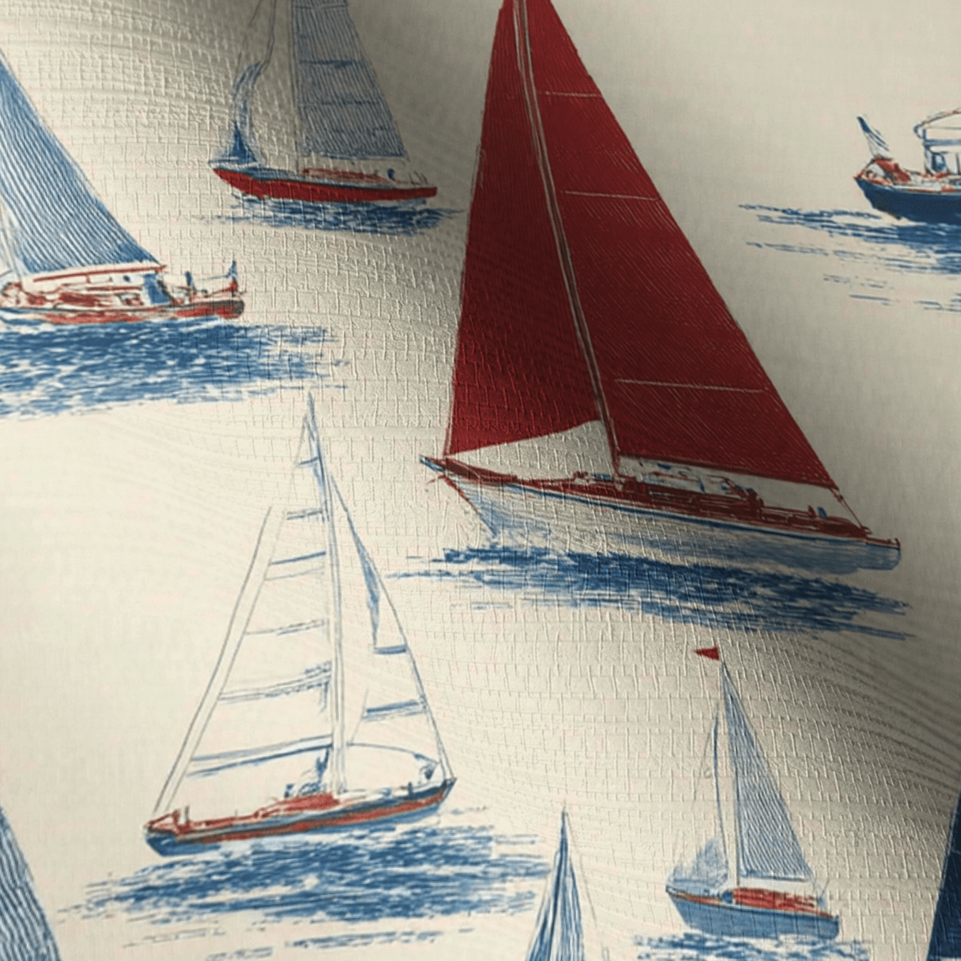 Gone Sailing Faux Grasscloth Wallpaper - Painted Paper