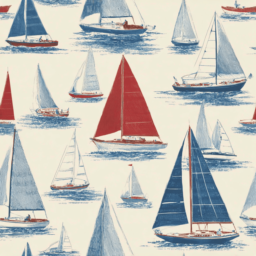 Gone Sailing Wallpaper - Painted Paper