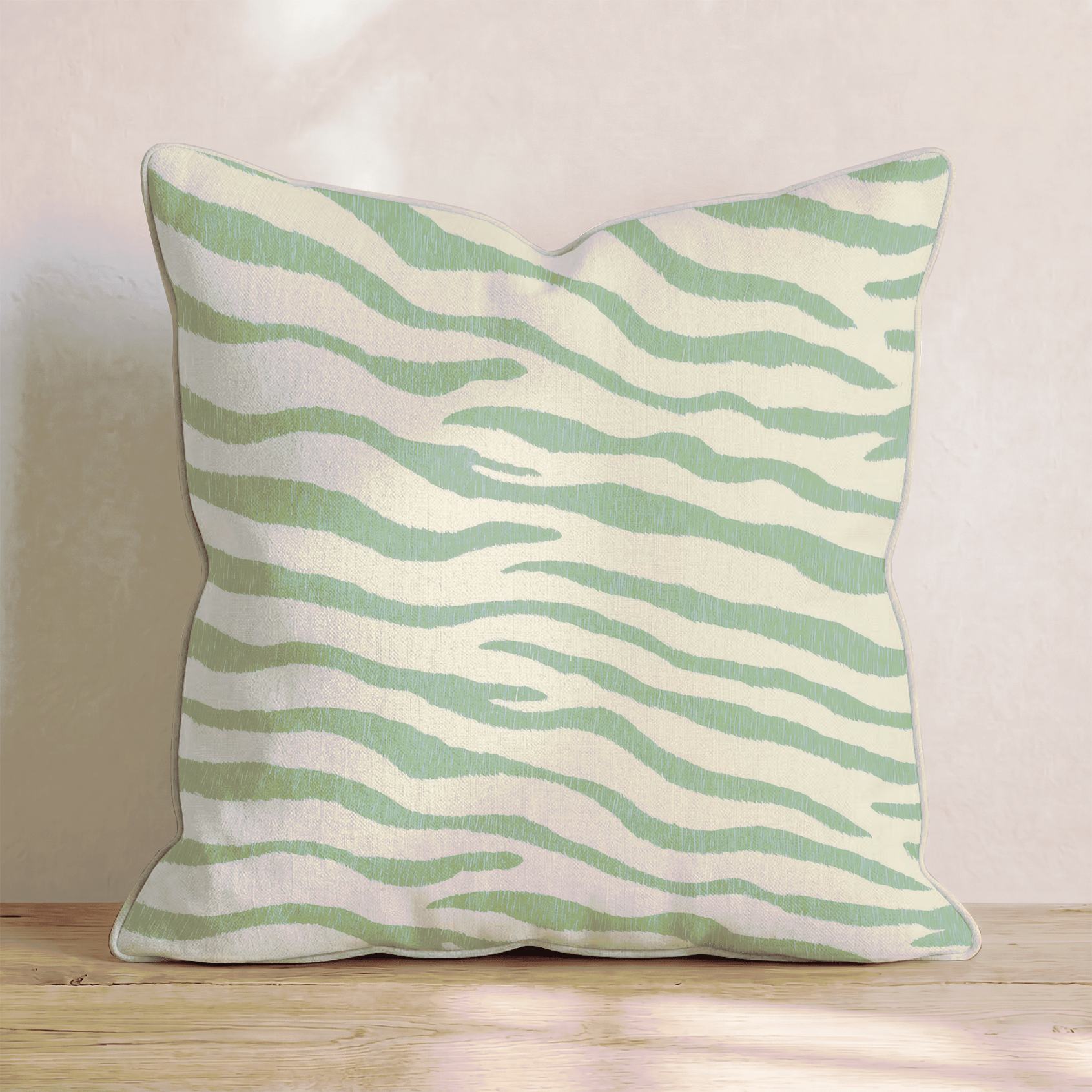 Gorgeous Green Zebra Throw Pillow - Hillcroft Home