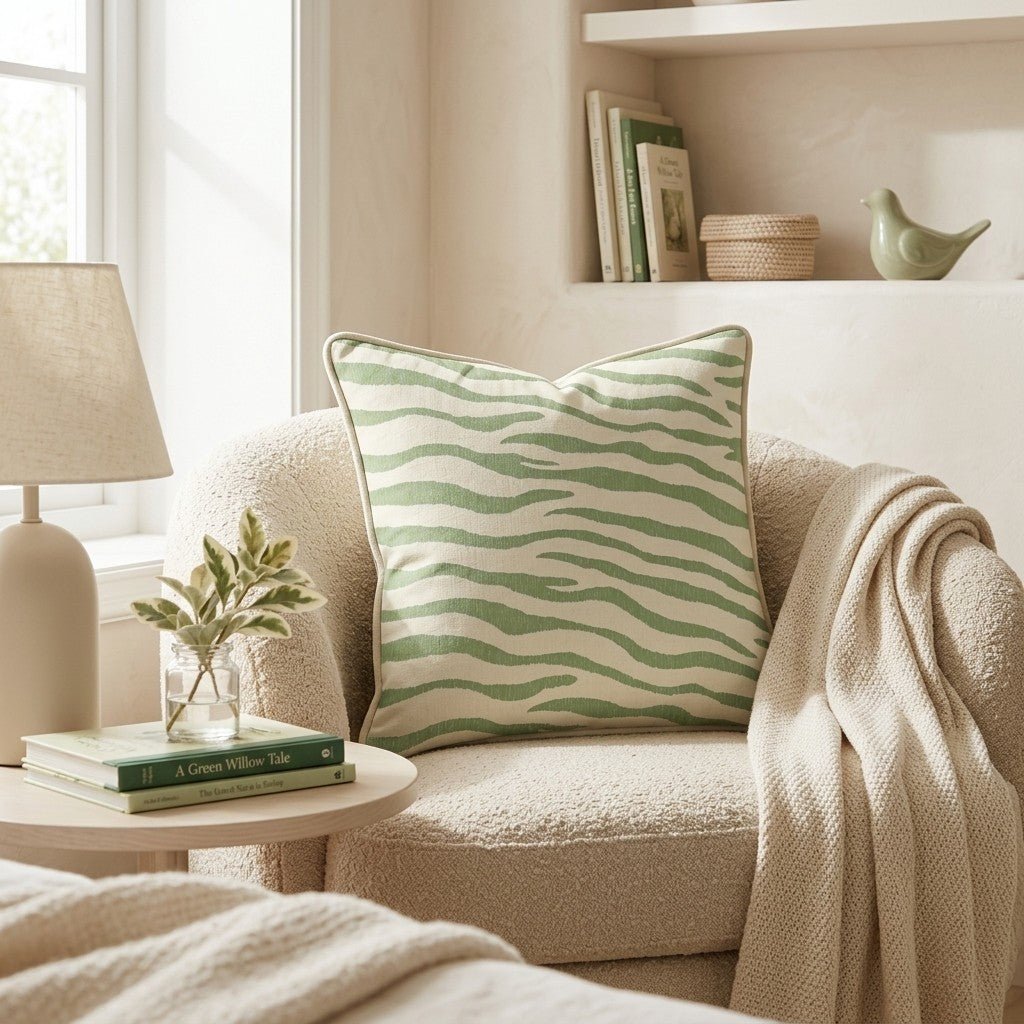 Gorgeous Green Zebra Throw Pillow - Benton Lane Home - Hillcroft Home
