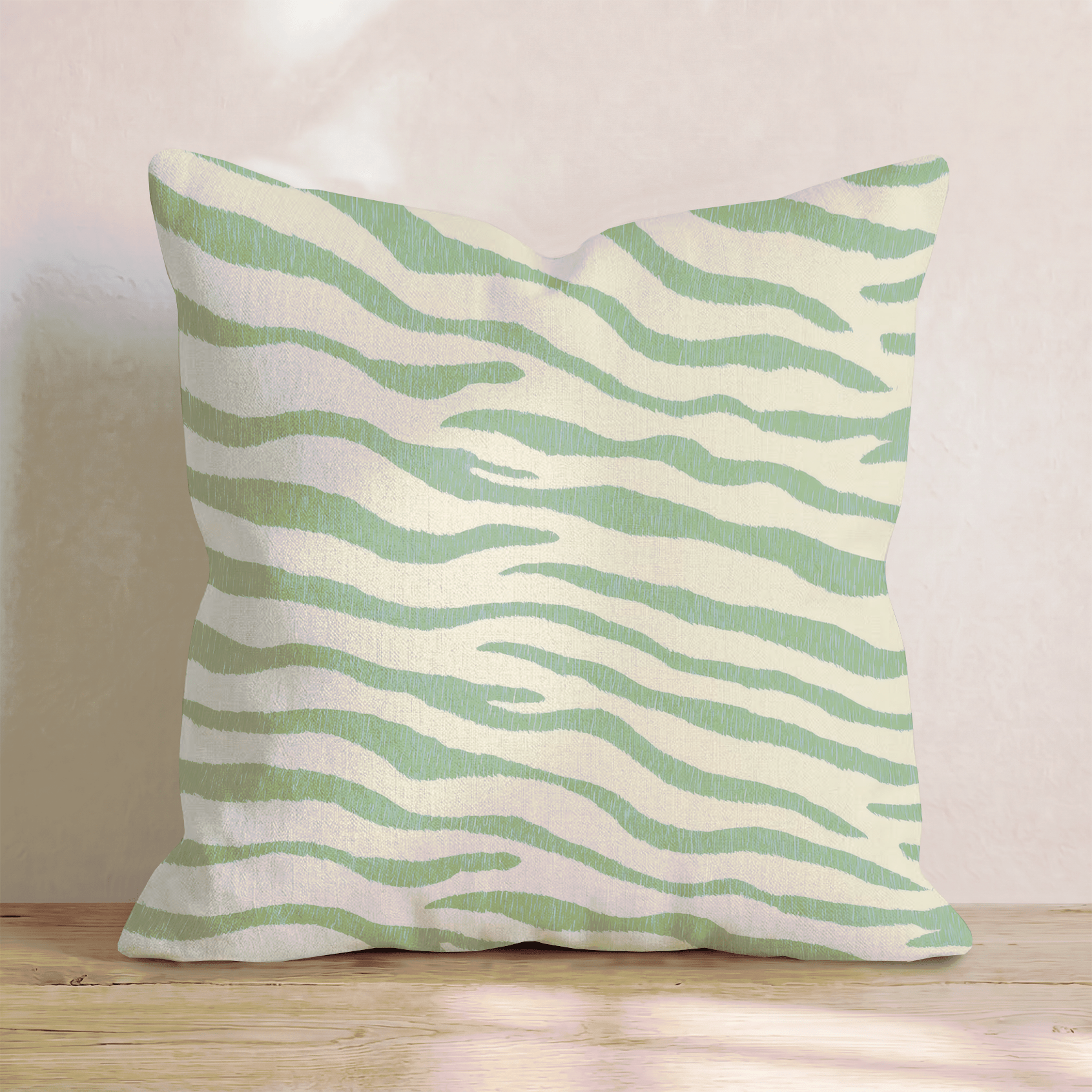 Gorgeous Green Zebra Throw Pillow - Hillcroft Home