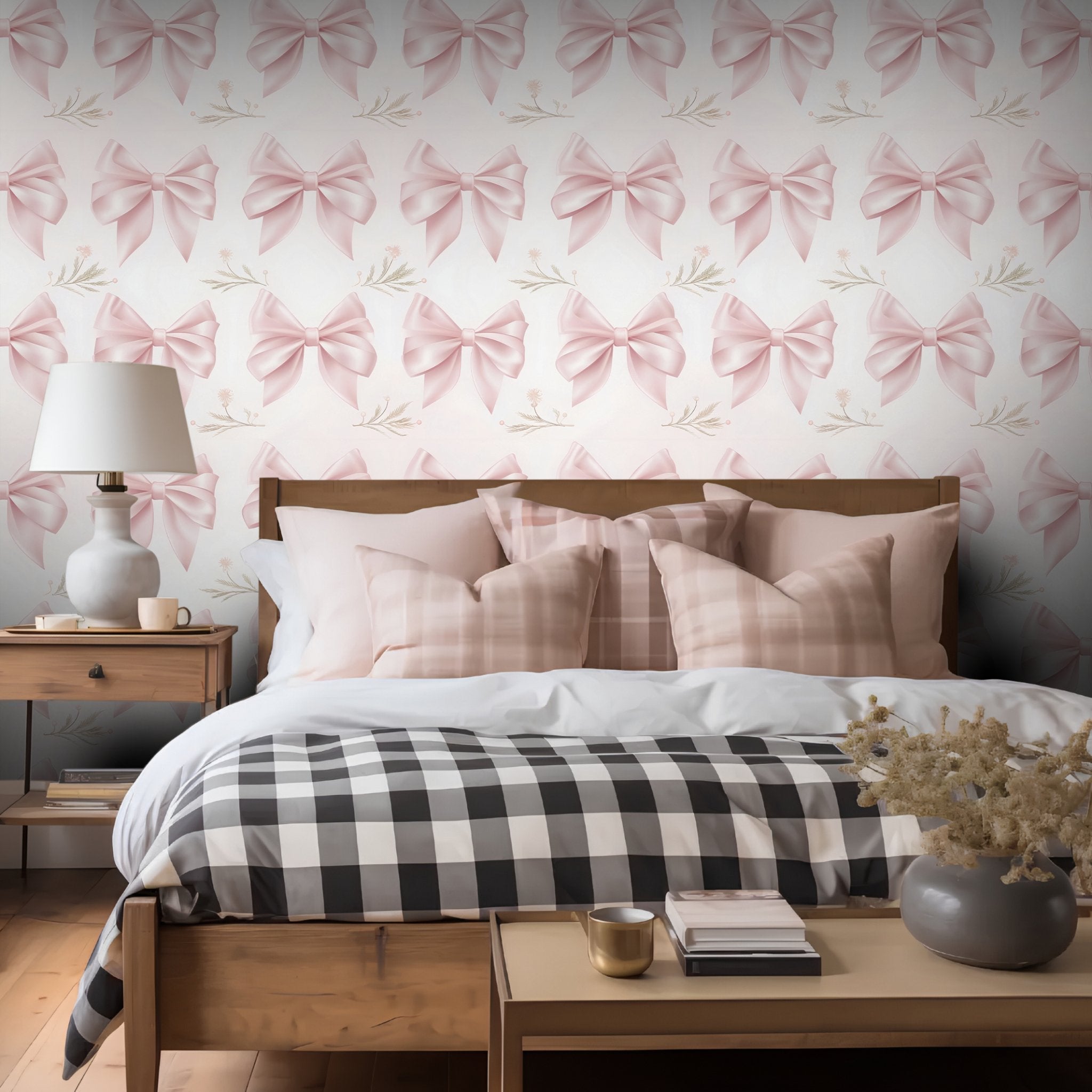 Gracie Petite Bow Wallpaper - Benton Lane Home - Painted Paper
