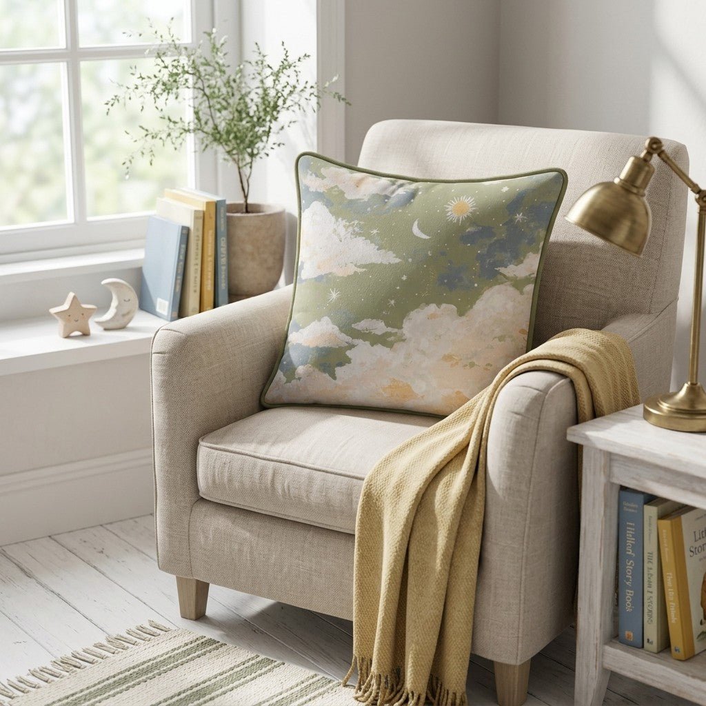 Green Night Sky Throw Pillow - Benton Lane Home - Hillcroft Home