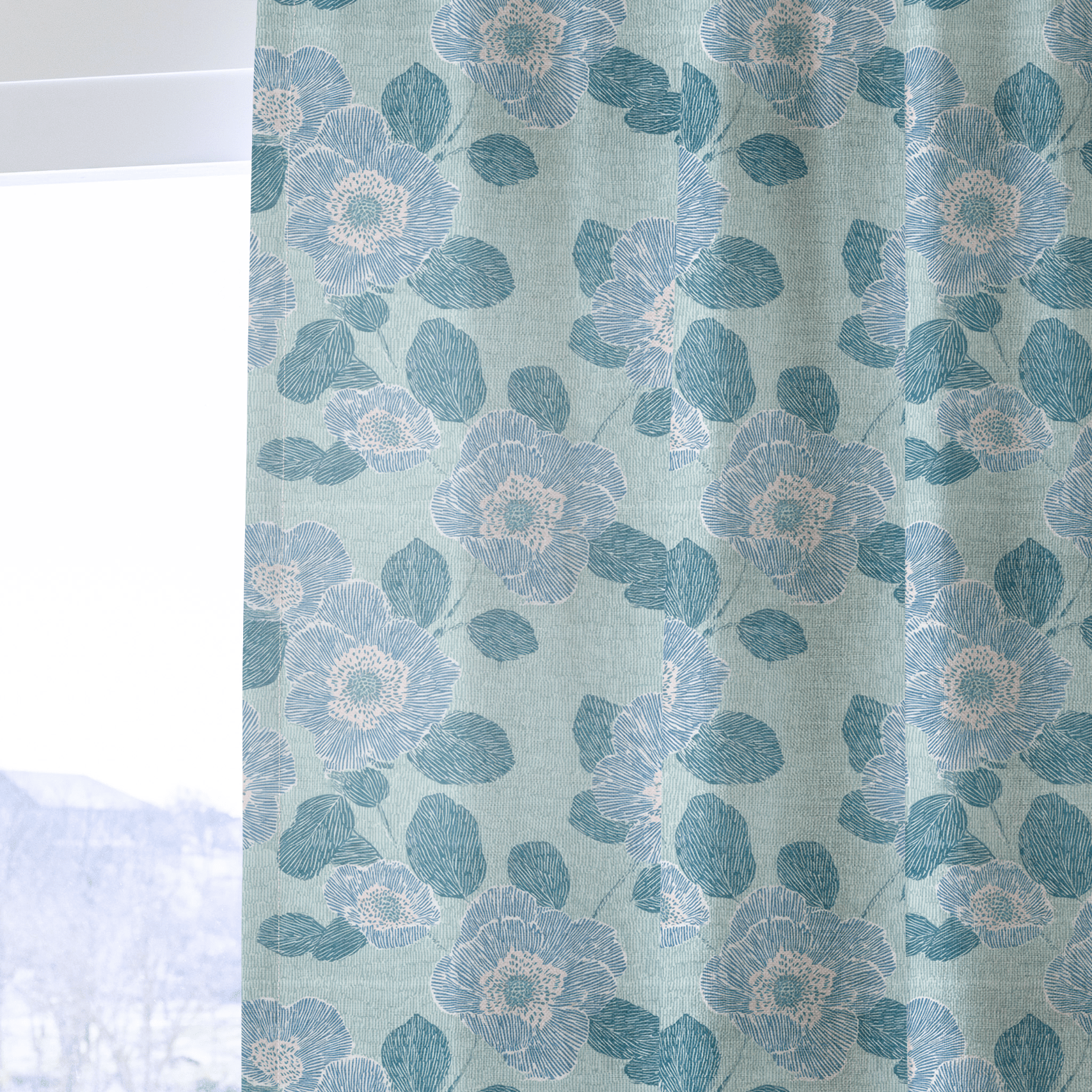 Green Rain Drops - Drapery - Benton Lane Home - Lemon Park