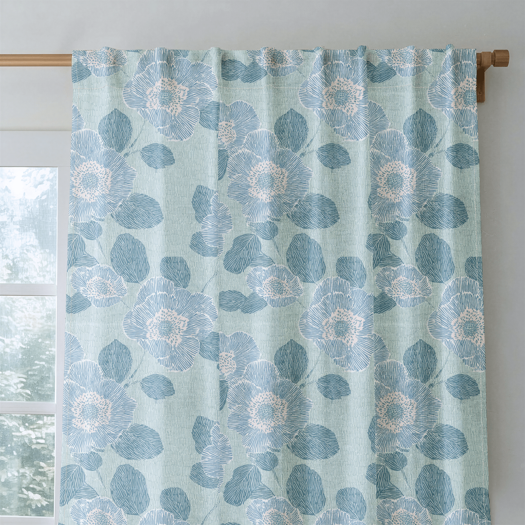 Green Rain Drops - Drapery - Benton Lane Home - Lemon Park