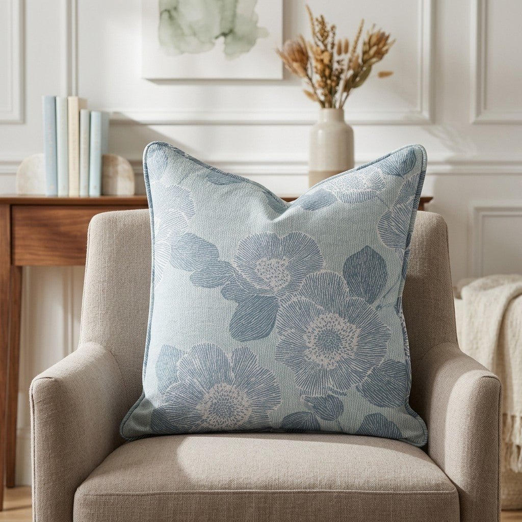 Green Rain Drops Throw Pillow - Benton Lane Home - Lemon Park