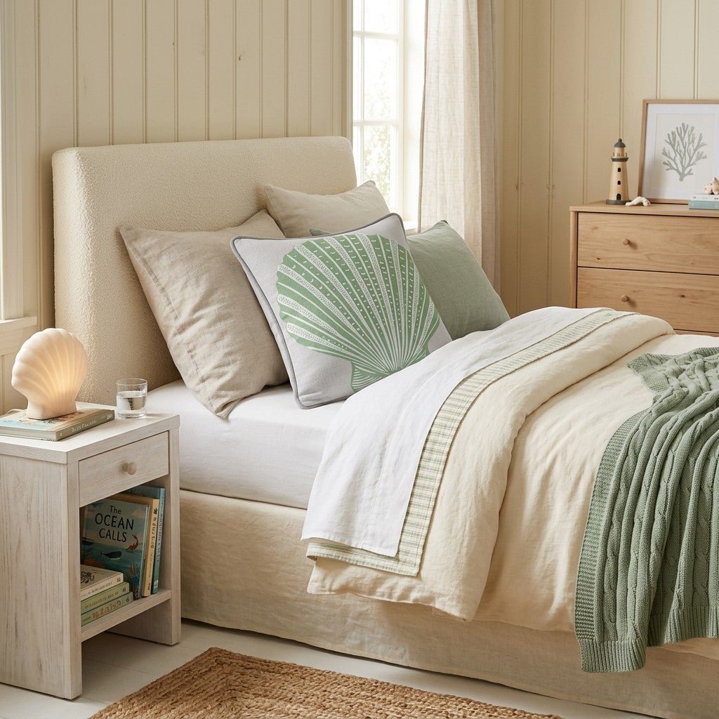 Green Shell Throw Pillow - Benton Lane Home - Hillcroft Home
