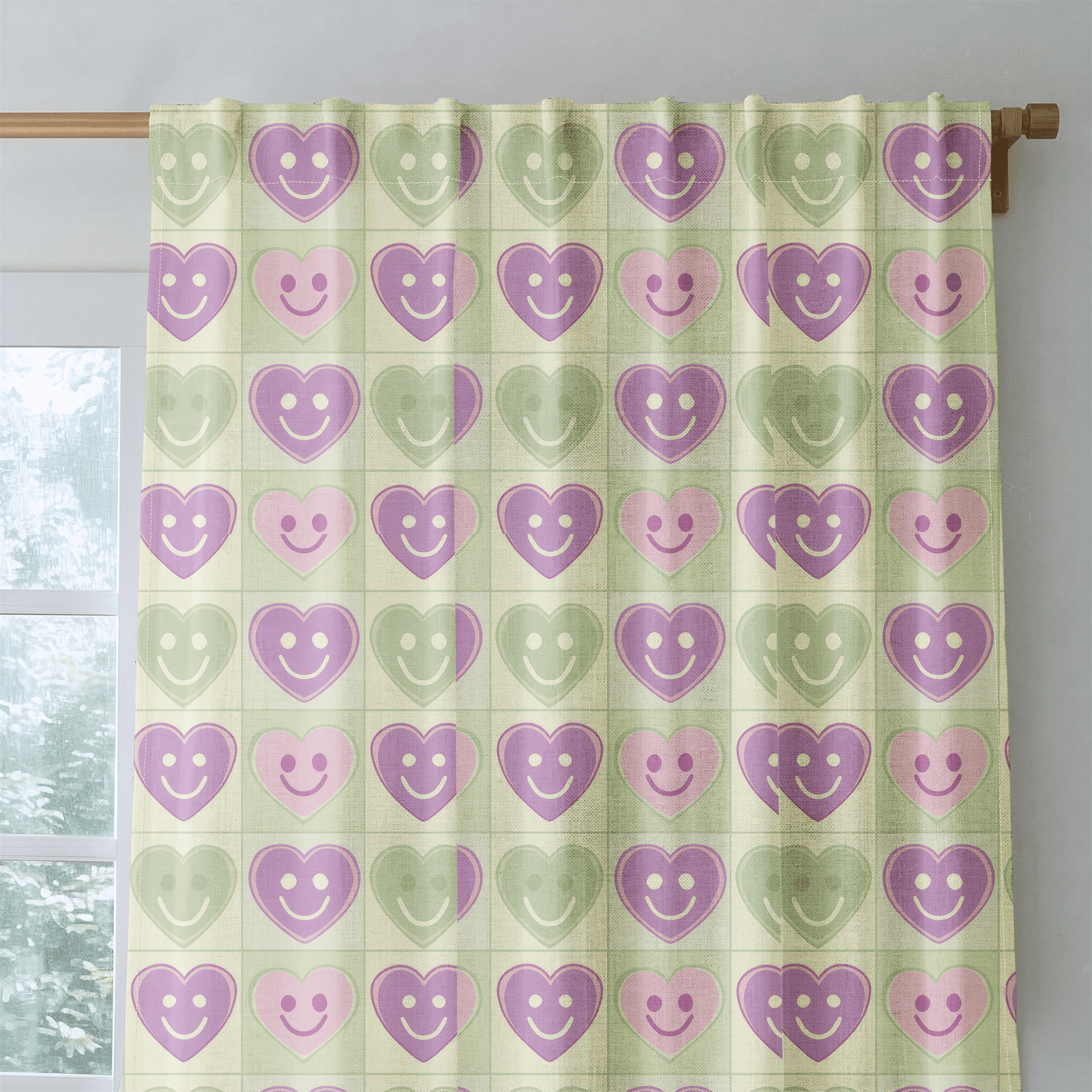 Happy Hearts - Drapery - Benton Lane Home - Lemon Park