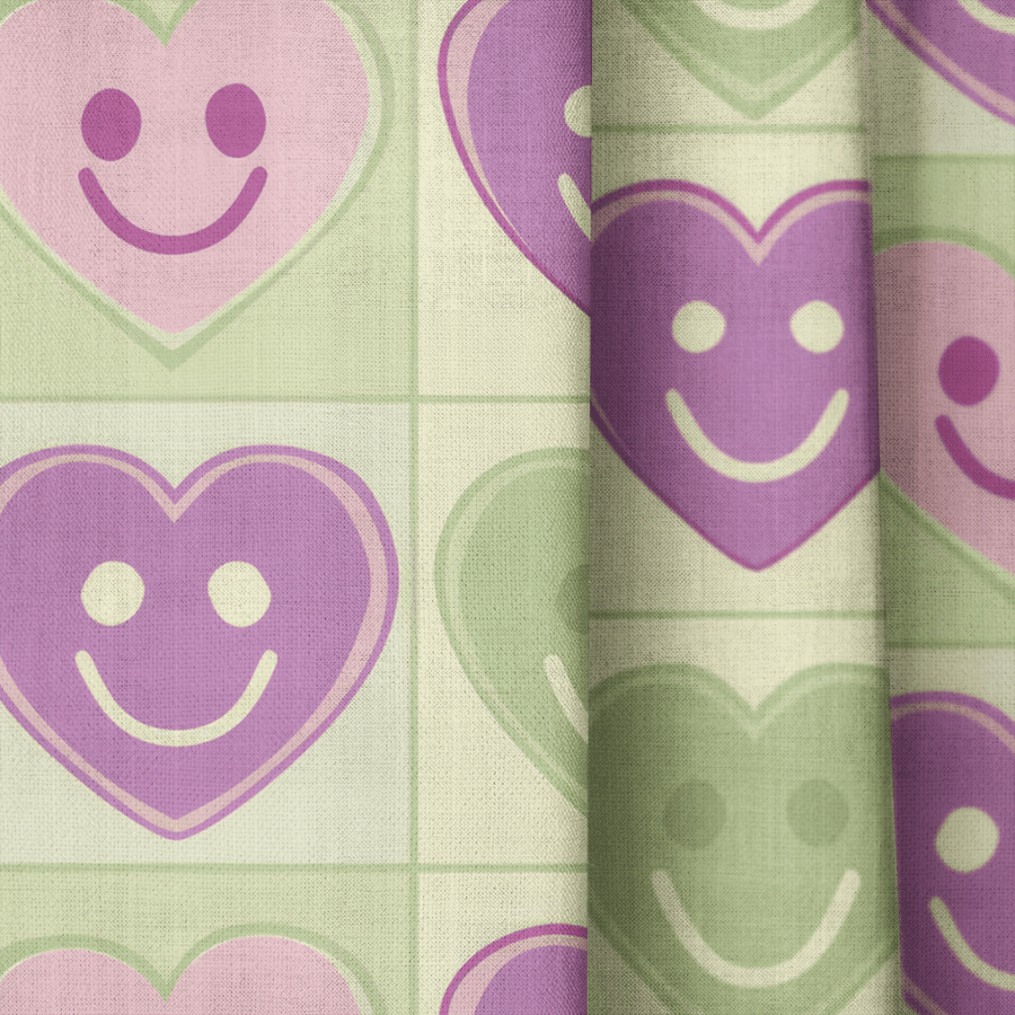 Happy Hearts - Drapery - Benton Lane Home - Lemon Park
