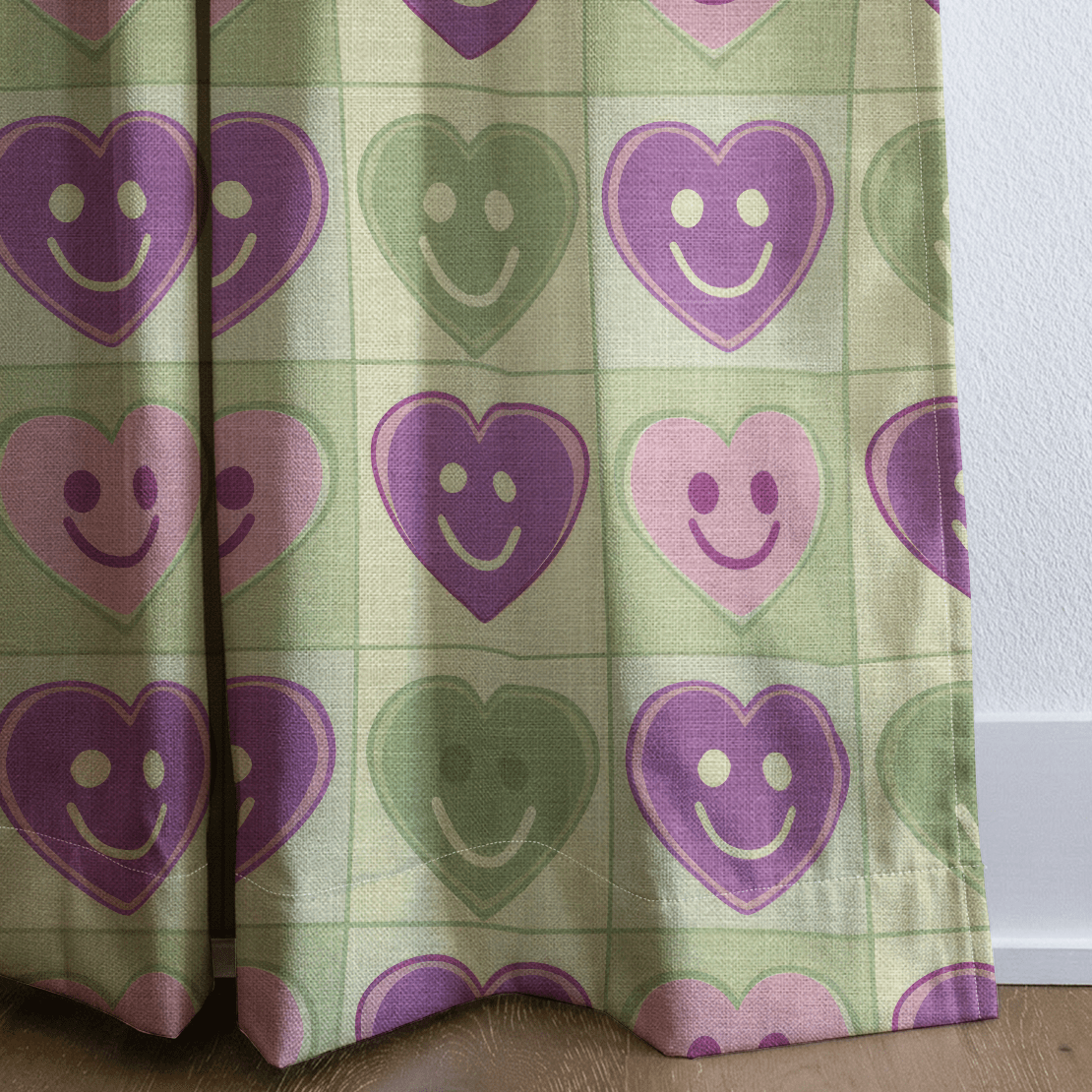 Happy Hearts - Drapery - Benton Lane Home - Lemon Park