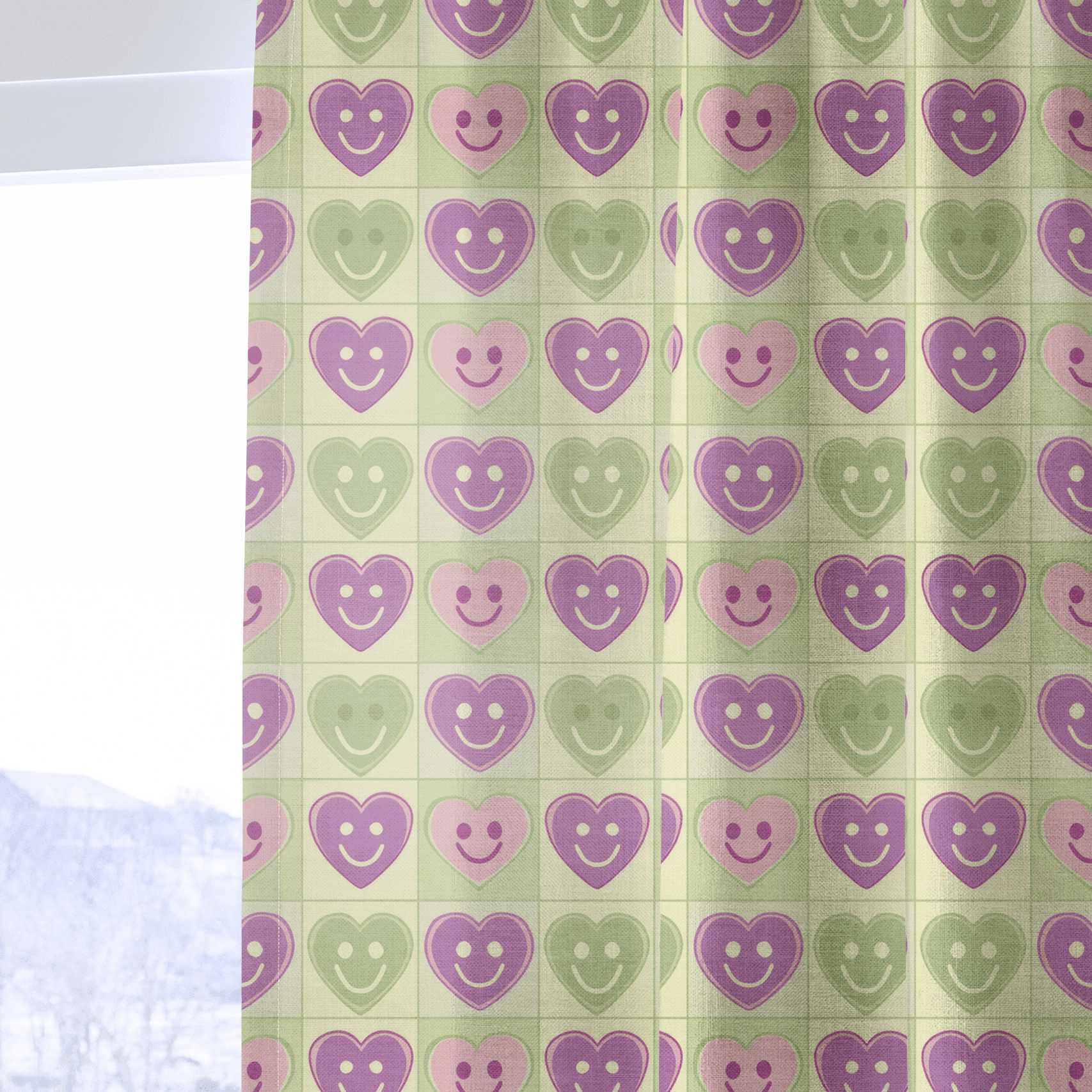 Happy Hearts - Drapery - Benton Lane Home - Lemon Park