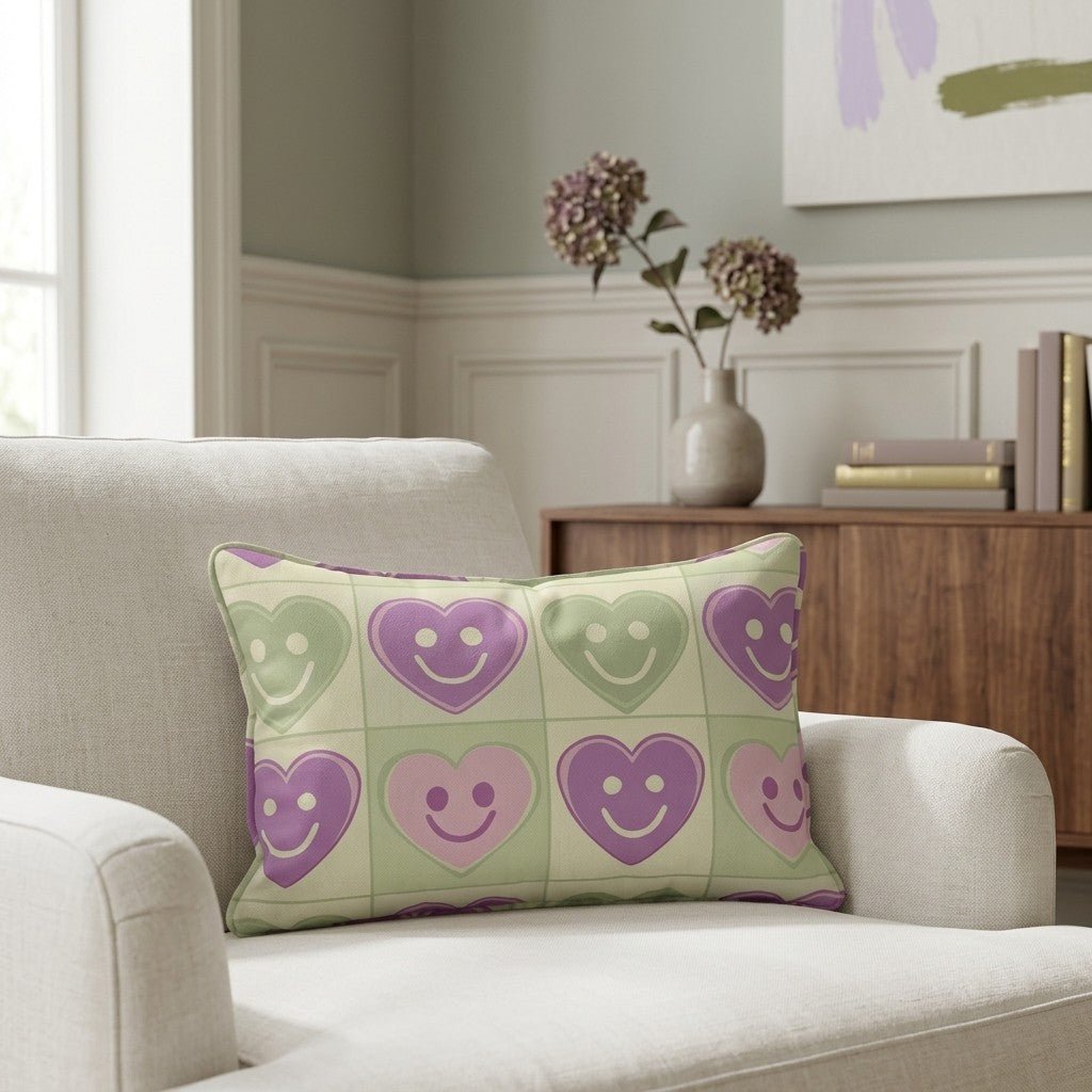 Happy Hearts Throw Pillow - Benton Lane Home - Lemon Park
